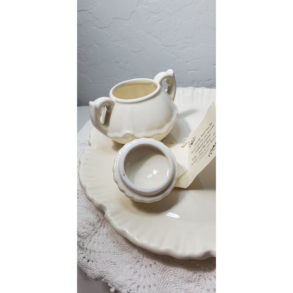 "Mud Pie" Brand Creamer and Sugar Set with a Small Tray ~Vintage~ 1988 - Picture 3 of 14